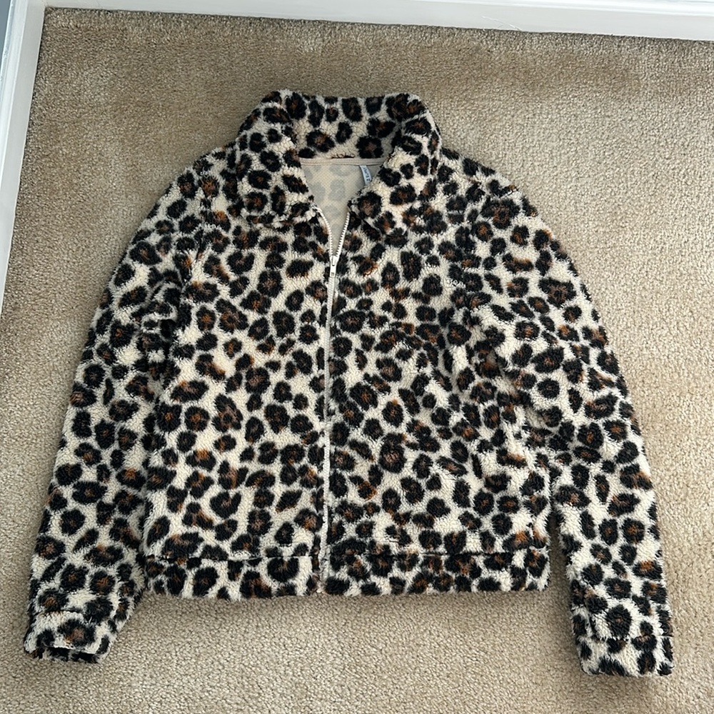 Z Supply Cheetah Print Sherpa Jacket